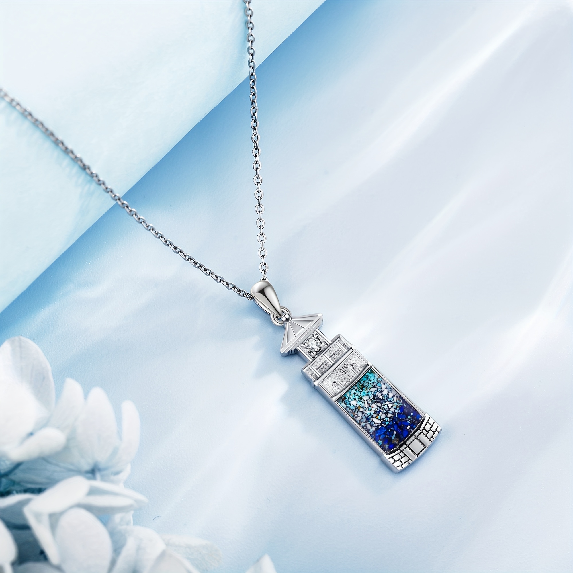 S925 Sterling Silver Lighthouse Necklace for Women